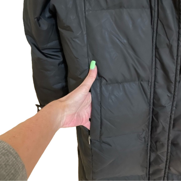 London Fog Down Waterfowl Feathers Faux Fur Knee length Side Zip Hood… - Picture 8 of 15